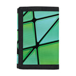 Teal Stained Glass Mosaic Print Trifold Wallet