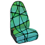 Teal Stained Glass Mosaic Print Waterproof Car Seat Cover