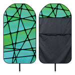 Teal Stained Glass Mosaic Print Waterproof Car Seat Cover