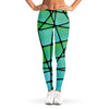 Teal Stained Glass Mosaic Print Women's Leggings