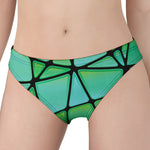 Teal Stained Glass Mosaic Print Women's Panties