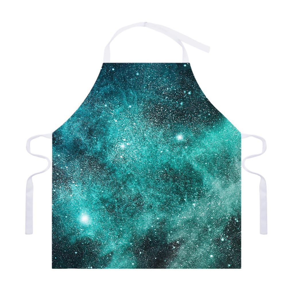 Teal Stardust Galaxy Space Print Adjustable Apron