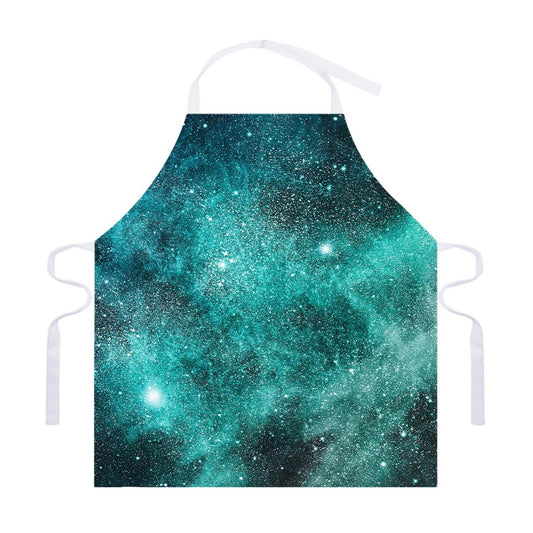 Teal Stardust Galaxy Space Print Adjustable Apron