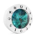 Teal Stardust Galaxy Space Print Alarm Clock