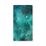 Teal Stardust Galaxy Space Print Baby Crib Sheet