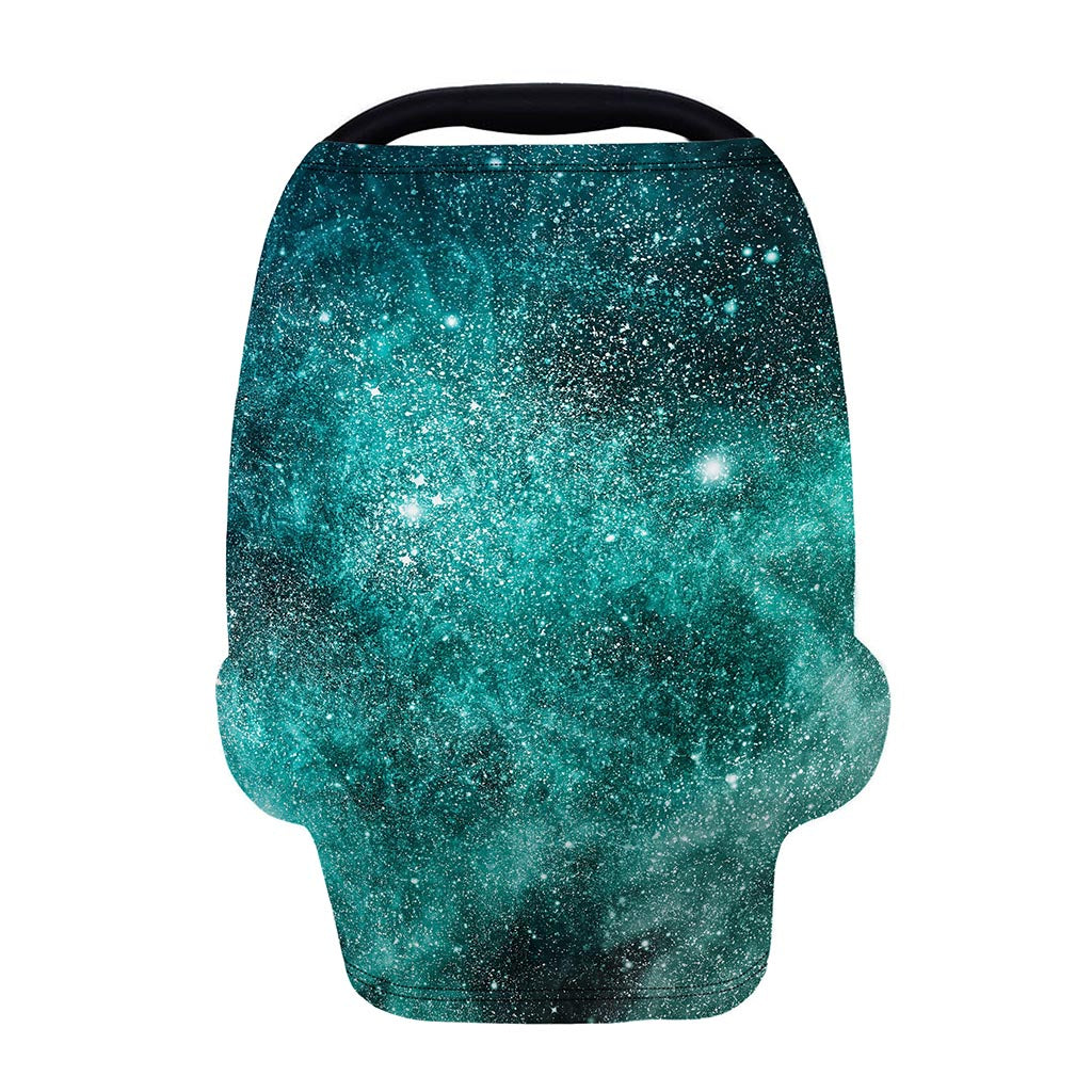 Teal Stardust Galaxy Space Print Baby Seat Cover