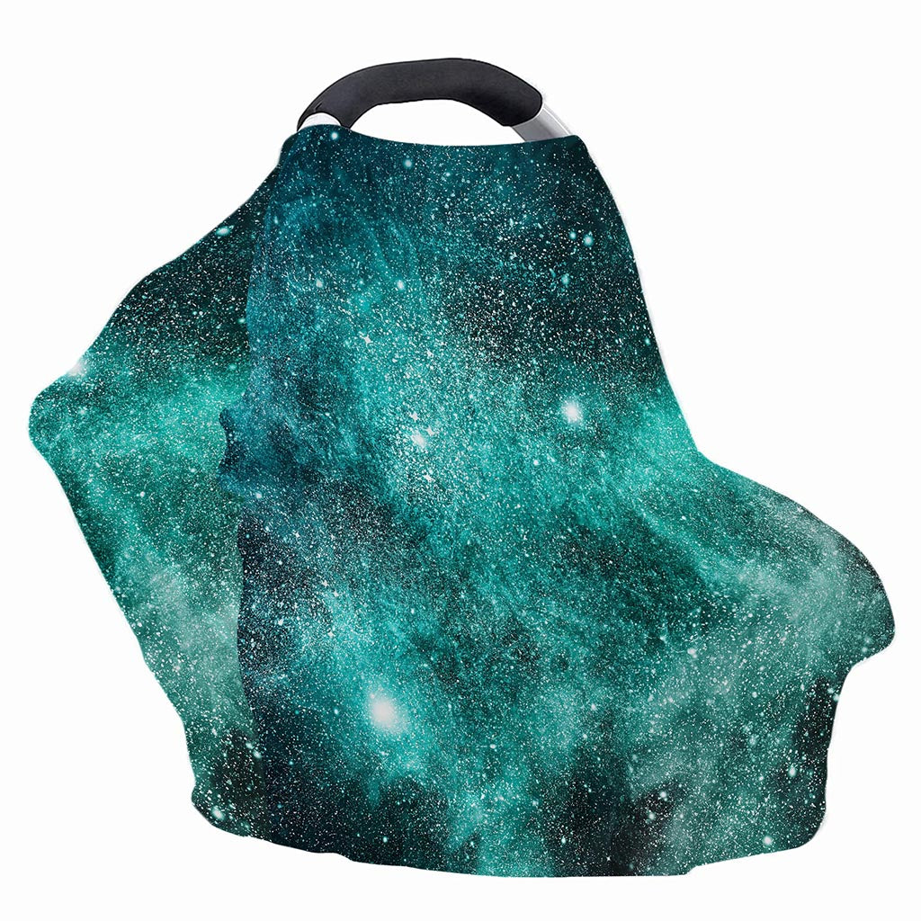 Teal Stardust Galaxy Space Print Baby Seat Cover