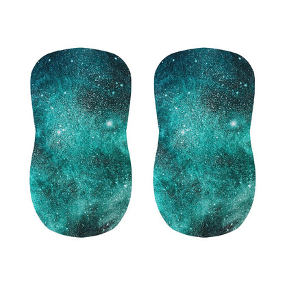 Teal Stardust Galaxy Space Print Bar Stool Covers