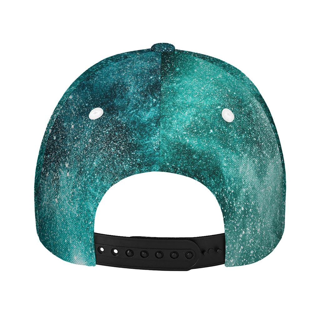 Teal Stardust Galaxy Space Print Baseball Cap