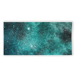 Teal Stardust Galaxy Space Print Beach Towel