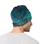 Teal Stardust Galaxy Space Print Beanie