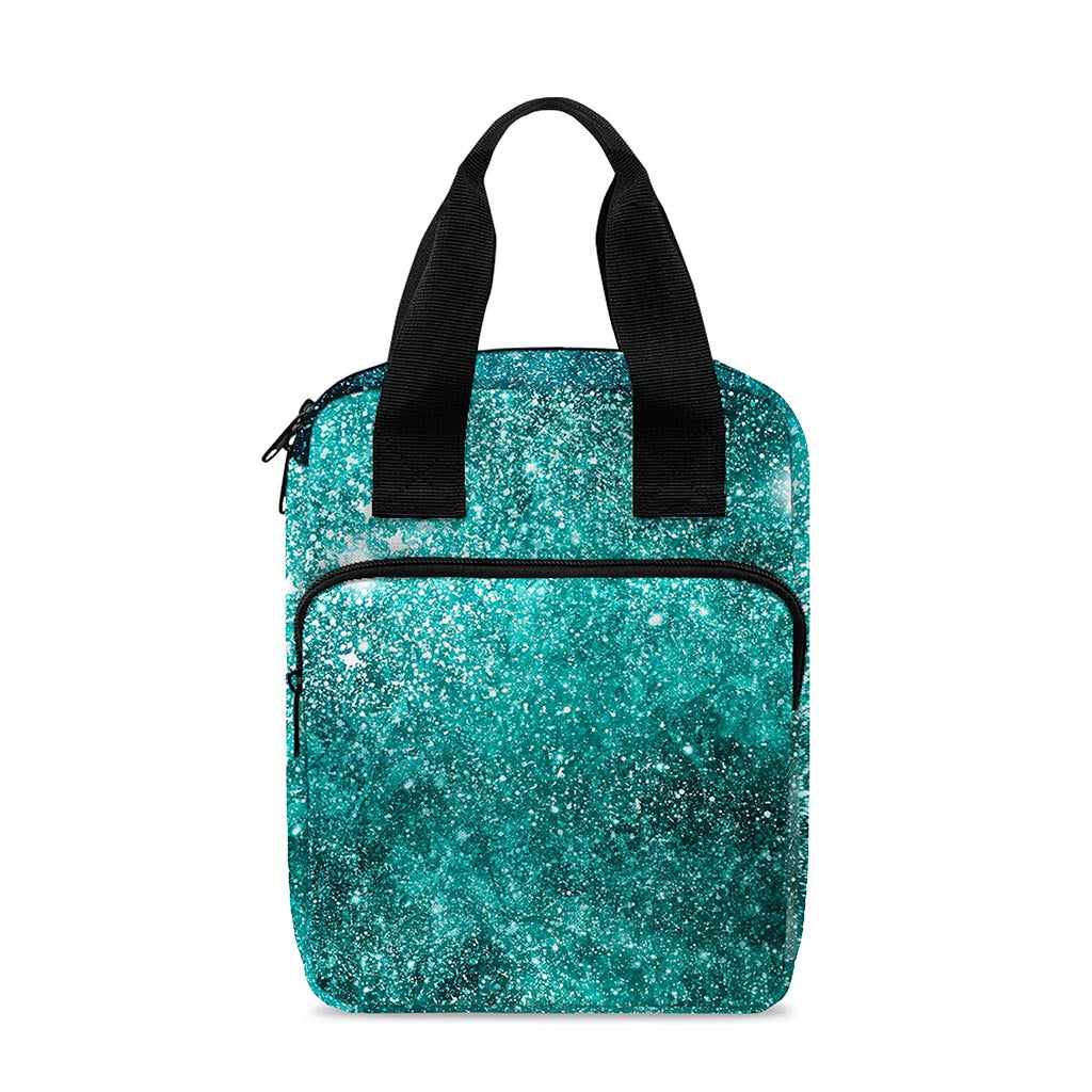 Teal Stardust Galaxy Space Print Bible Tote Bag