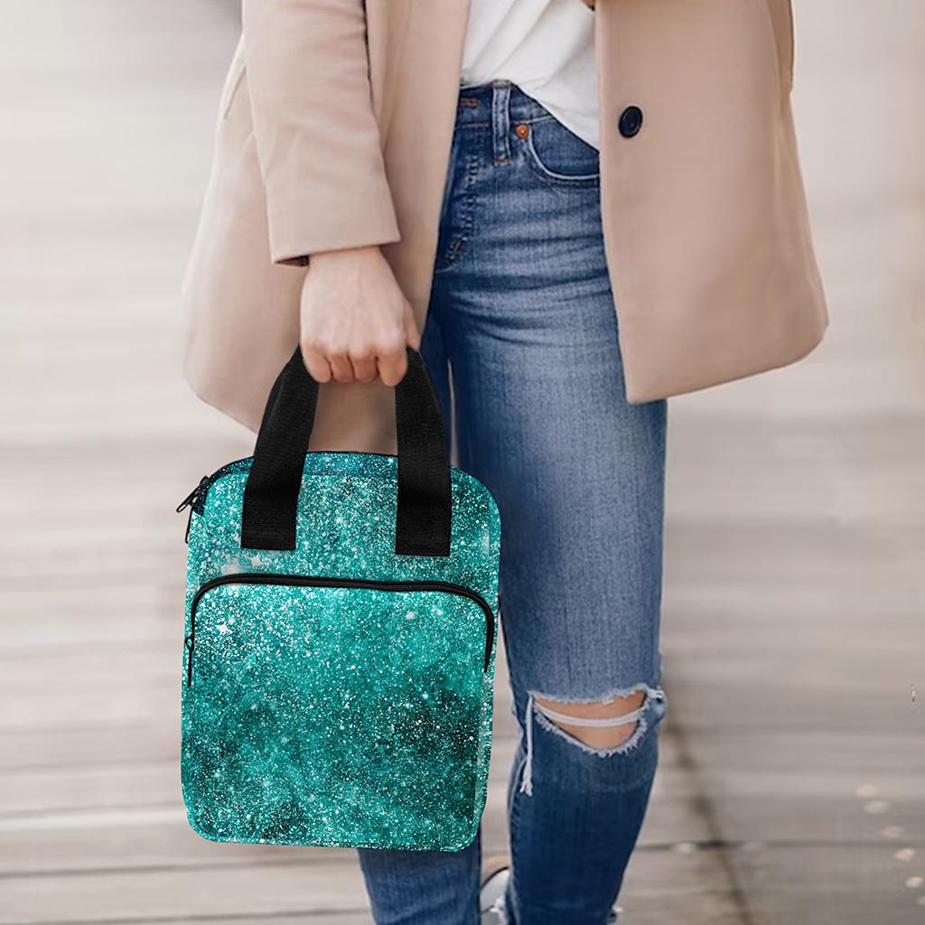 Teal Stardust Galaxy Space Print Bible Tote Bag