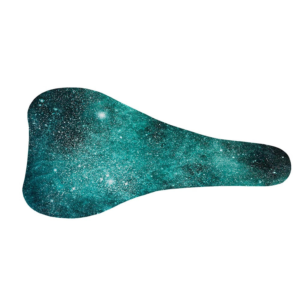 Teal Stardust Galaxy Space Print Bicycle Seat Cover