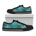 Teal Stardust Galaxy Space Print Black Low Top Sneakers