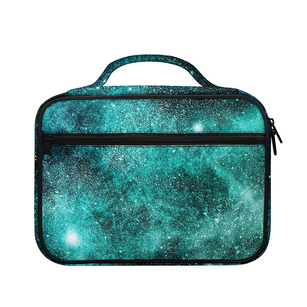 Teal Stardust Galaxy Space Print Briefcase Bible Bag