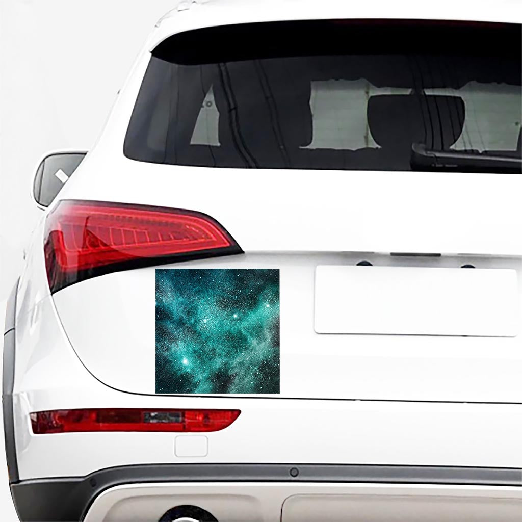 Teal Stardust Galaxy Space Print Car Sticker