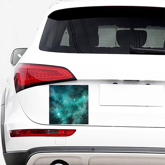 Teal Stardust Galaxy Space Print Car Sticker