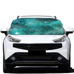 Teal Stardust Galaxy Space Print Car Windshield Snow Cover