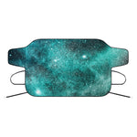 Teal Stardust Galaxy Space Print Car Windshield Snow Cover