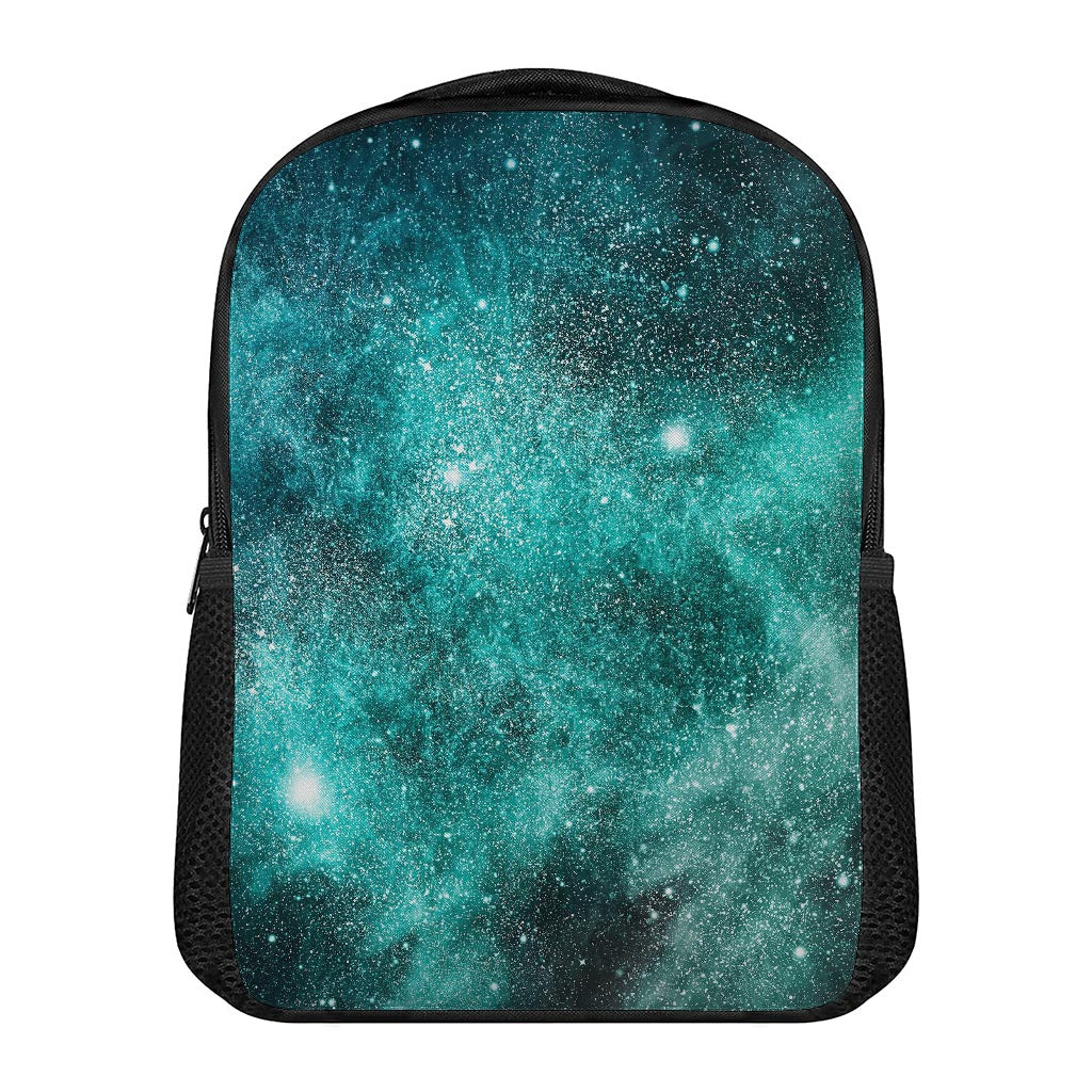 Teal Stardust Galaxy Space Print Casual Backpack