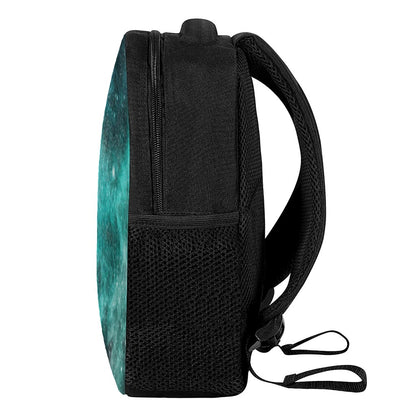 Teal Stardust Galaxy Space Print Casual Backpack
