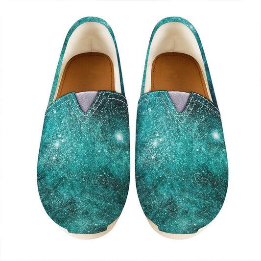 Teal Stardust Galaxy Space Print Casual Shoes
