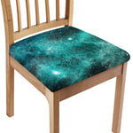 Teal Stardust Galaxy Space Print Chair Cushion Cover