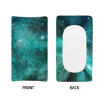 Teal Stardust Galaxy Space Print Changing Pad Cover