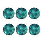 Teal Stardust Galaxy Space Print Coaster Set