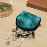 Teal Stardust Galaxy Space Print Coin Purse