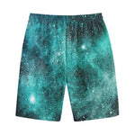 Teal Stardust Galaxy Space Print Cotton Shorts