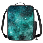 Teal Stardust Galaxy Space Print Crossbody Lunch Bag