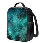 Teal Stardust Galaxy Space Print Crossbody Lunch Bag
