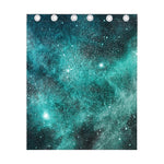 Teal Stardust Galaxy Space Print Curtain