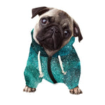Teal Stardust Galaxy Space Print Dog Zip Up Hoodie