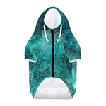 Teal Stardust Galaxy Space Print Dog Zip Up Hoodie