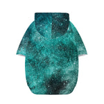 Teal Stardust Galaxy Space Print Dog Zip Up Hoodie