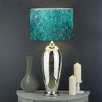 Teal Stardust Galaxy Space Print Drum Lamp Shade