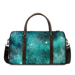 Teal Stardust Galaxy Space Print Duffle Bag