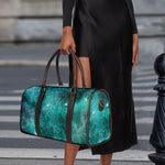 Teal Stardust Galaxy Space Print Duffle Bag