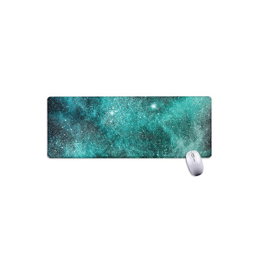 Teal Stardust Galaxy Space Print Extended Mouse Pad