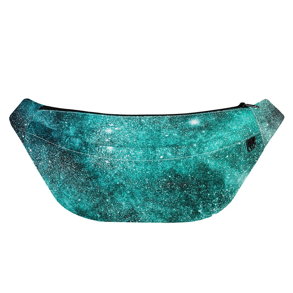 Teal Stardust Galaxy Space Print Fanny Pack