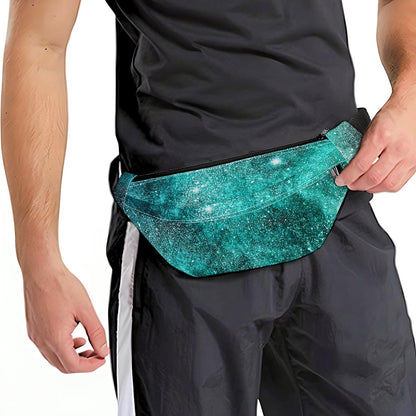 Teal Stardust Galaxy Space Print Fanny Pack