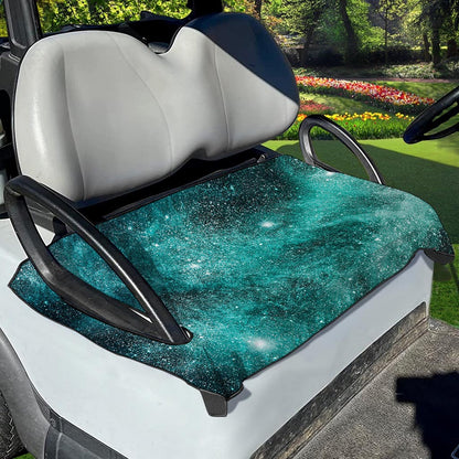 Teal Stardust Galaxy Space Print Golf Cart Seat Cover