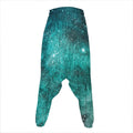 Teal Stardust Galaxy Space Print Hammer Pants