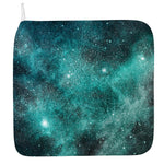 Teal Stardust Galaxy Space Print Hand Towel