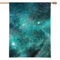 Teal Stardust Galaxy Space Print House Flag