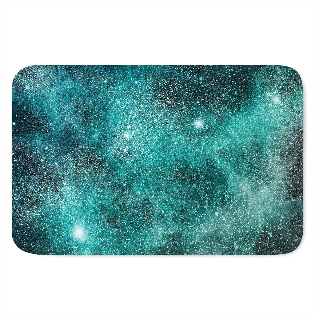 Teal Stardust Galaxy Space Print Indoor Door Mat