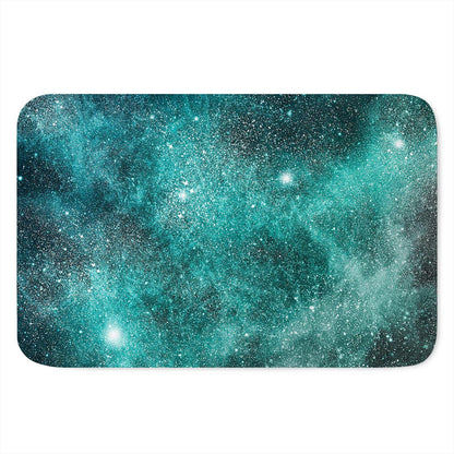 Teal Stardust Galaxy Space Print Indoor Door Mat